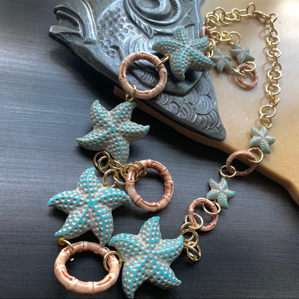 Starfish Summer Statement Necklace Adjustable - image 7